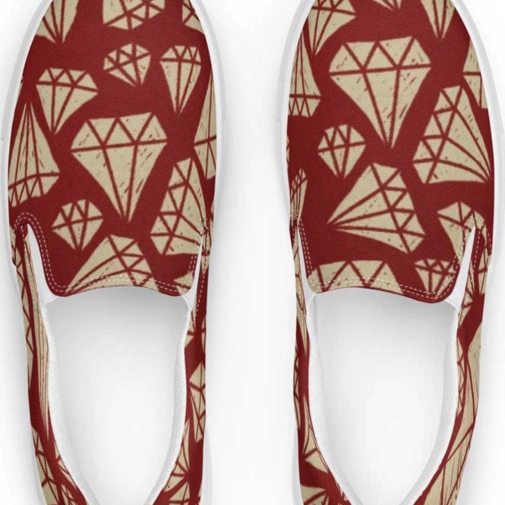 Blood diamond canvas slip ons